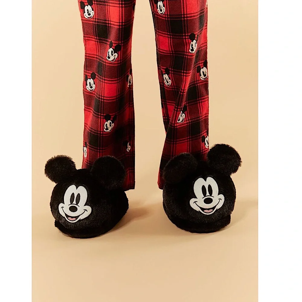KIDS MICKEY MOUSE PLUSH HOUSE SLIPPERS SIZE SMALL